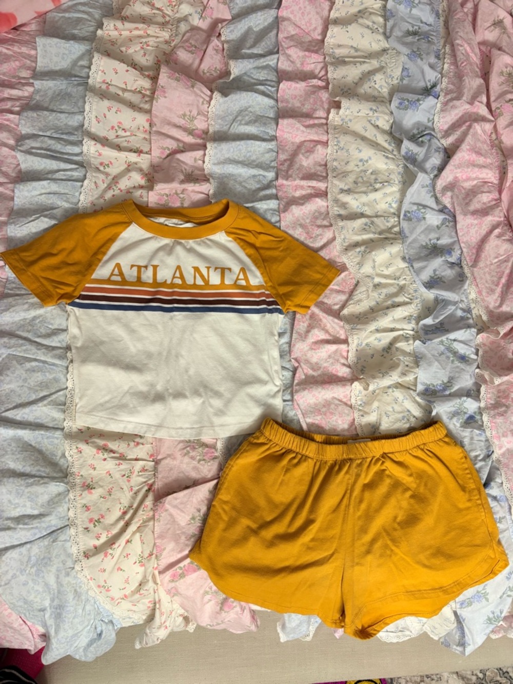 Colsie Yellow Striped Two-Piece Set